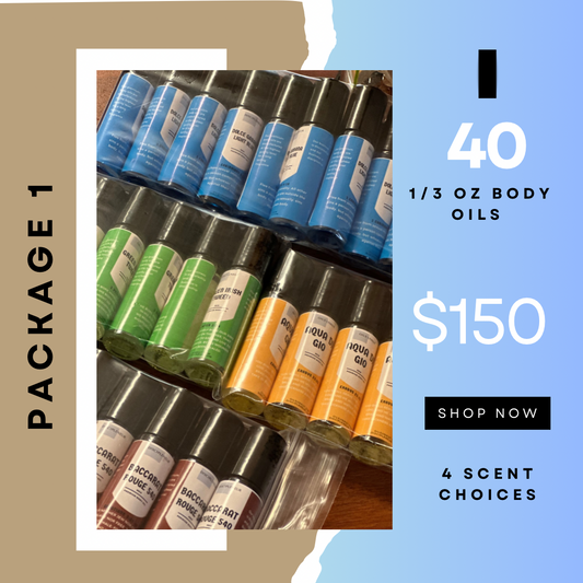 Wholesale (1/3 oz) Body Oils | 40 Roll-On Bottles | Pick 4 Unique Fragrances